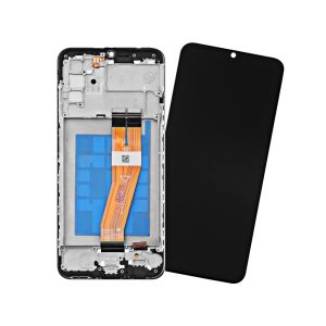 LCD SAMSUNG SM-A037F (A03s 2021) BLACK WITH FRAME + Speaker + charger
